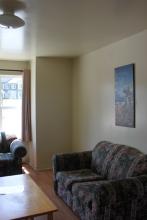 Living room with TV and cable